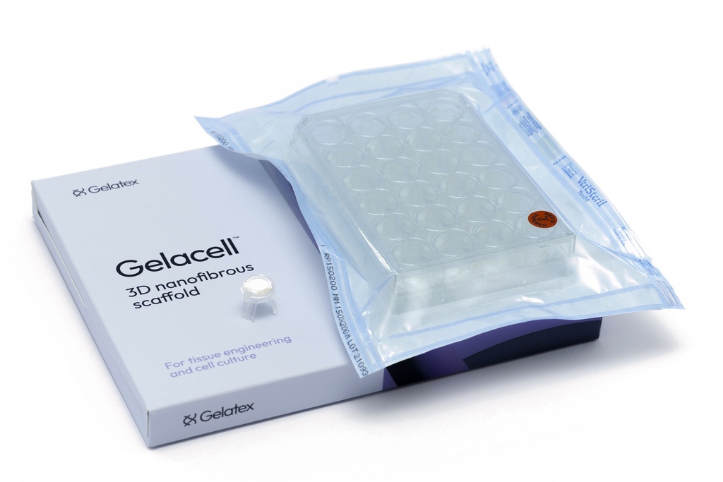 Gelacell™ - PLGA:PCL 24 well plate with cell crowns | Gelatex